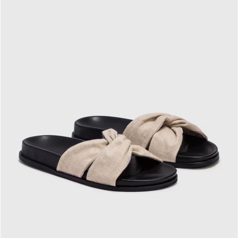 St. Agni Linen Knot Sandal - Natural